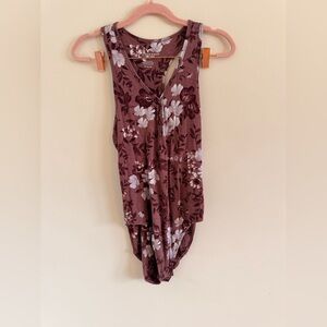 American Eagle Outfitters Maroon Floral Top